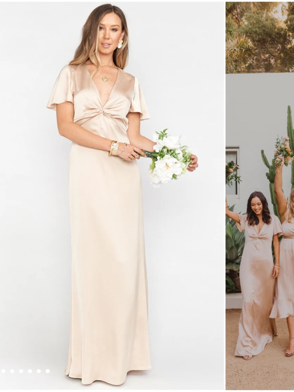 Rome twist gown in Champagne